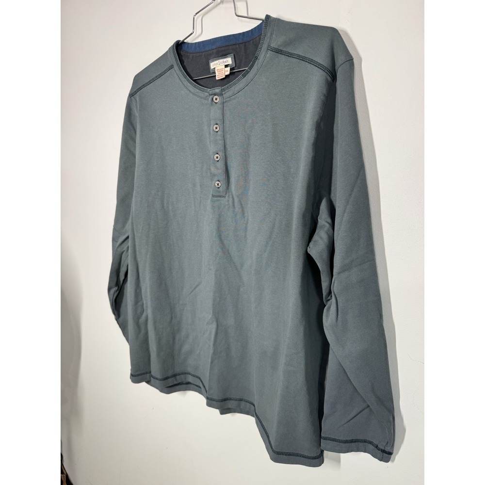 Carbon 2 Cobalt Gray Henley Heavyweight Long Sleeve Henley Shirt Men's XXL Work - Picture 5 of 9